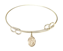 Load image into Gallery viewer, St. Clare of Assisi Custom Bangle - Gold Filled