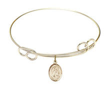 Load image into Gallery viewer, St. Isidore of Seville Custom Bangle - Gold Filled