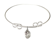 Load image into Gallery viewer, St. Clare of Assisi Custom Bangle - Silver