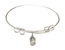 Load image into Gallery viewer, St. Clare of Assisi Custom Bangle - Silver