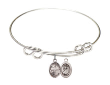 Load image into Gallery viewer, St. Christopher / Volleyball Custom Bangle - Silver