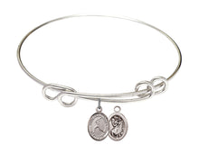 Load image into Gallery viewer, St. Christopher / Softball Custom Bangle - Silver