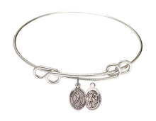 Load image into Gallery viewer, St. Sebastian / Football Custom Bangle - Silver