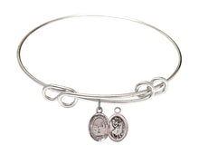 Load image into Gallery viewer, St. Sebastian / Fishing Custom Bangle - Silver