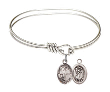 Load image into Gallery viewer, St. Christopher / Volleyball Custom Bangle - Silver