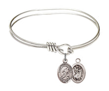 Load image into Gallery viewer, St. Christopher / Soccer Custom Bangle - Silver