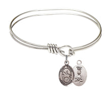 Load image into Gallery viewer, St. Kateri Tekakwitha / Equestrian Custom Bangle - Silver