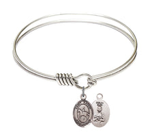 Load image into Gallery viewer, St. Kateri Tekakwitha / Equestrian Custom Bangle - Silver