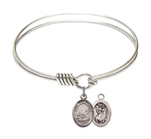 Load image into Gallery viewer, St. Christopher / Fishing Custom Bangle - Silver