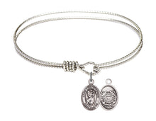 Load image into Gallery viewer, St. Victor of Marseilles Custom Bangle - Silver