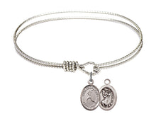 Load image into Gallery viewer, St. Christopher / Softball Custom Bangle - Silver