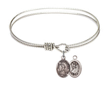 Load image into Gallery viewer, St. Christopher / Football Custom Bangle - Silver