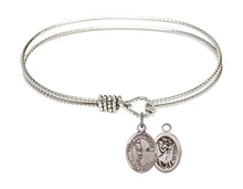 Load image into Gallery viewer, St. Christopher / Tennis Custom Bangle - Silver