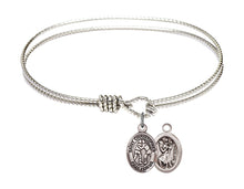 Load image into Gallery viewer, St. Christopher / Wrestling Custom Bangle - Silver