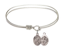 Load image into Gallery viewer, St. Sebastian / Football Custom Bangle - Silver