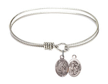 Load image into Gallery viewer, St. Sebastian / Basketball Custom Bangle - Silver