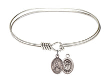 Load image into Gallery viewer, St. Christopher / Baseball Custom Bangle - Silver