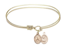 Load image into Gallery viewer, St. Christopher / Baseball Custom Bangle - Gold Filled