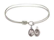 Load image into Gallery viewer, St. Christopher / Volleyball Custom Bangle - Silver