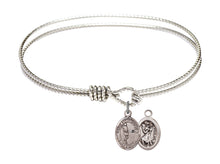 Load image into Gallery viewer, St. Christopher / Tennis Custom Bangle - Silver