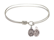 Load image into Gallery viewer, St. Sebastian / Ice Hockey Custom Bangle - Silver