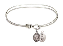 Load image into Gallery viewer, St. Kateri Tekakwitha / Equestrian Custom Bangle - Silver