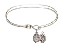 Load image into Gallery viewer, St. Sebastian / Fishing Custom Bangle - Silver