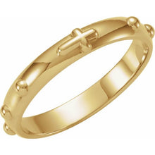Load image into Gallery viewer, Decade Rosary Ring - 14kt Yellow Gold, 3.2mm