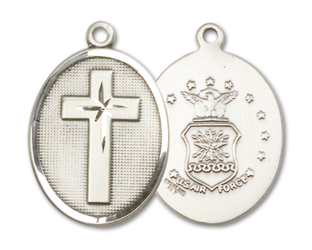 Cross / Air Force Custom Pendant - Sterling Silver