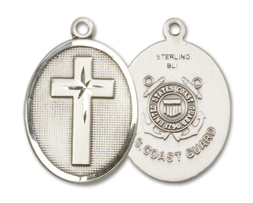 Cross / Coast Guard Custom Pendant - Sterling Silver