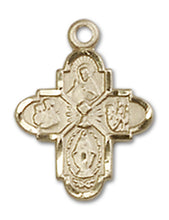 Load image into Gallery viewer, 4-Way Cross / Chalice Custom Pendant - Yellow Gold
