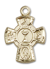Load image into Gallery viewer, 5-Way Cross / Chalice Custom Pendant - Yellow Gold
