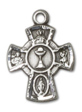 Load image into Gallery viewer, 5-Way Cross / Chalice Custom Pendant - Sterling Silver
