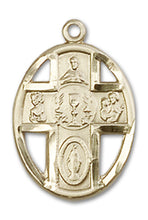 Load image into Gallery viewer, 5-Way Cross / Chalice Custom Pendant - Yellow Gold
