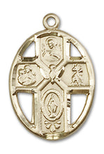 Load image into Gallery viewer, 5-Way Cross / Holy Spirit Custom Pendant - Yellow Gold
