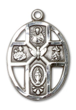 Load image into Gallery viewer, 5-Way Cross / Holy Spirit Custom Pendant - Sterling Silver
