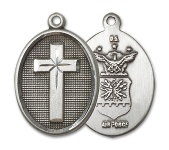 Cross / Air Force Custom Pendant - Sterling Silver
