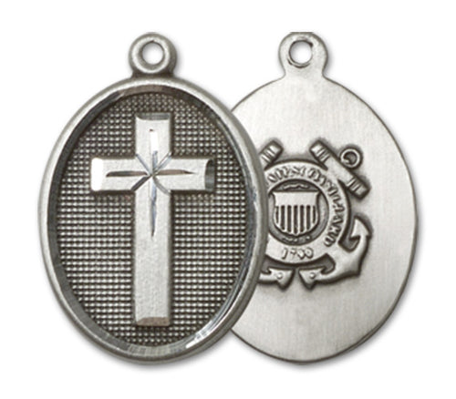Cross / Coast Guard Custom Pendant - Sterling Silver