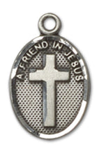 Load image into Gallery viewer, Friend In Jesus Cross Custom Pendant - Sterling Silver
