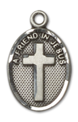 Friend In Jesus Cross Custom Pendant - Sterling Silver