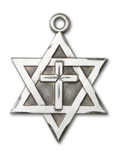 Load image into Gallery viewer, Star Of David W/ Cross Custom Pendant - Sterling Silver
