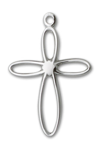 Loop Cross Custom Pendant in Sterling Silver, 14kt Yellow Gold, or 1 ...
