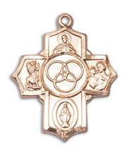Load image into Gallery viewer, New Family 5-Way Cross Custom Pendant - Yellow Gold
