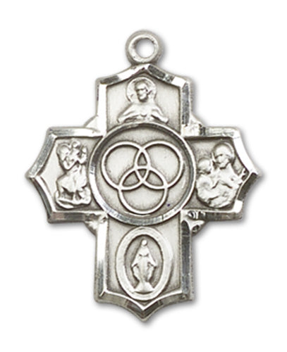 New Family 5-Way Cross Custom Pendant - Sterling Silver