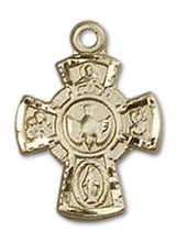 Load image into Gallery viewer, 5-Way Cross Custom Pendant - Yellow Gold
