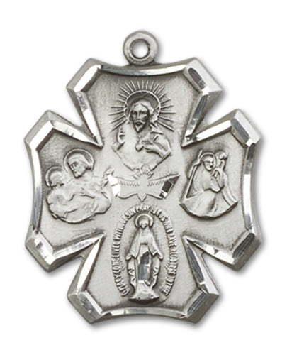 4-Way Cross Custom Pendant - Sterling Silver
