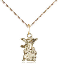 Load image into Gallery viewer, Guardian Angel and Children in 14k Yellow Gold
