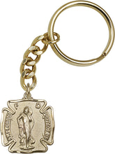 Load image into Gallery viewer, St. Florian Keychain - Gold Oxide
