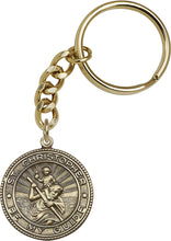 Load image into Gallery viewer, St. Christopher Keychain - Gold Oxide
