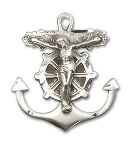 Anchor Crucifix Custom Pendant - Sterling Silver
